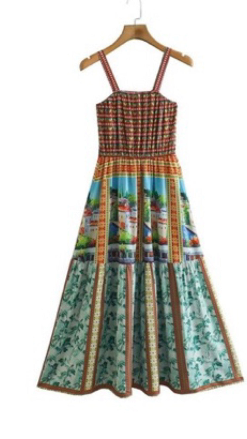 1704-Multi Square Maxi Dress
